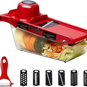 10-in-1-mandoline-slicer-vegetable-cutter-with-stainless-steel-blade-manual-potato-peeler-carrot-cheese-grater-dicer-kitchen-tool-2 - 1